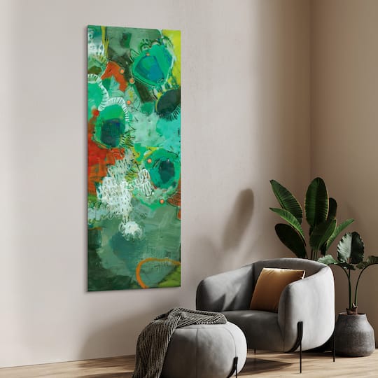 Empire Art Direct 63" x 24" Lolly II Frameless Free Floating Reverse Tempered Art Glass Wall Art